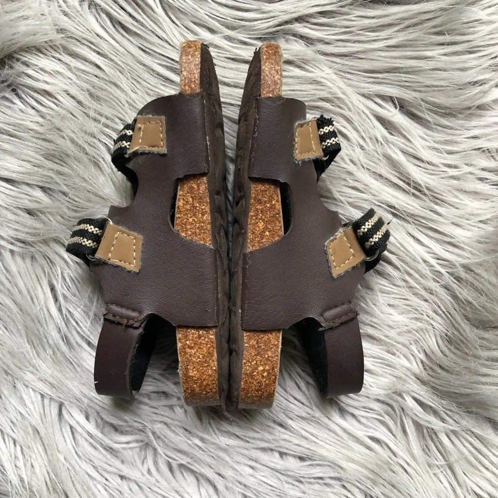 Rugged Bear Canvas and Vegan Leather Sandals, Size Toddler 9